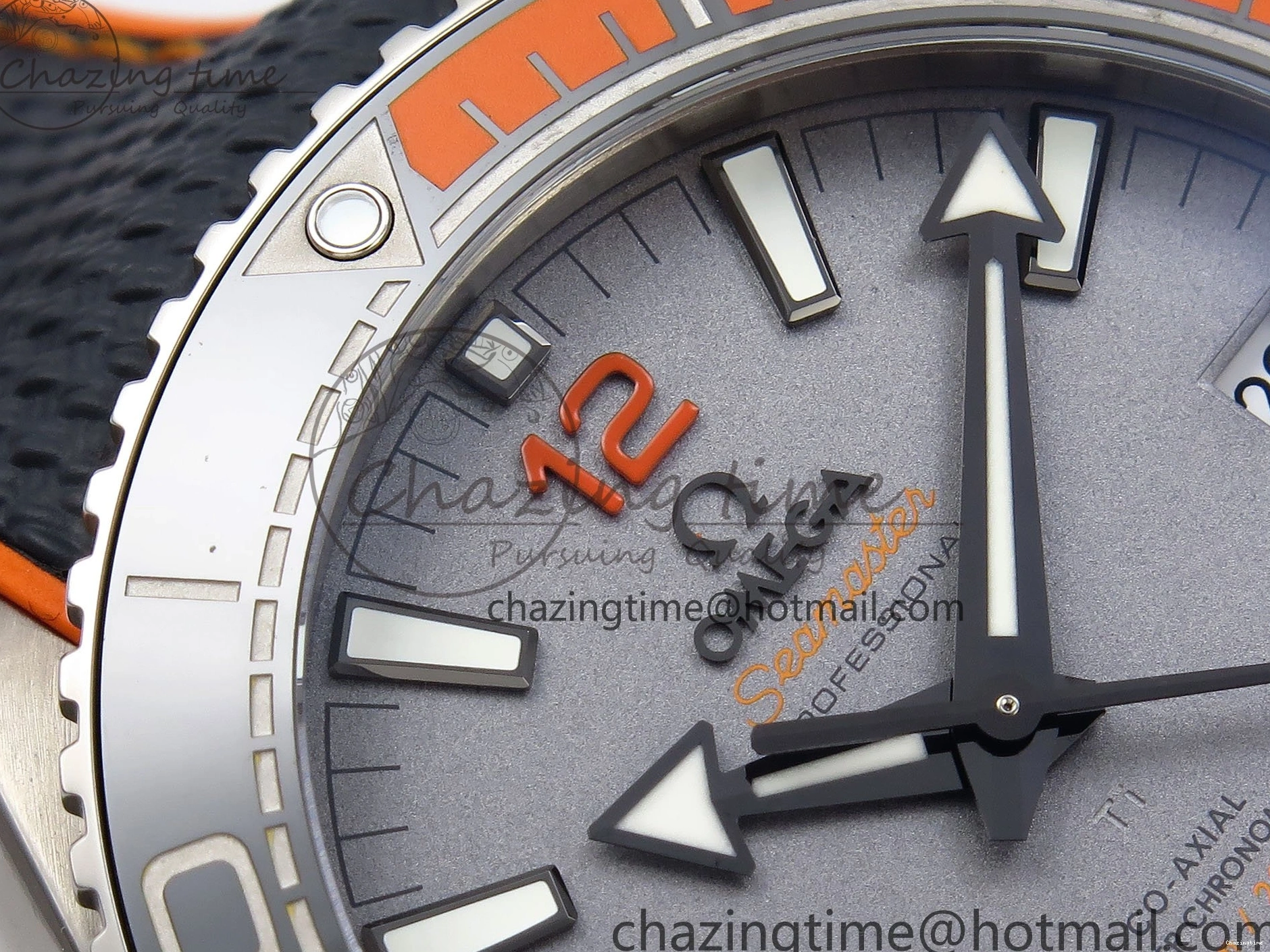 0210 Comfortable Planet Ocean 43.5mm SS VSF 1:1 Best Edition Black Orange Bezel Gray Dial on Nylon Strap A8900 Super Clone V 7730